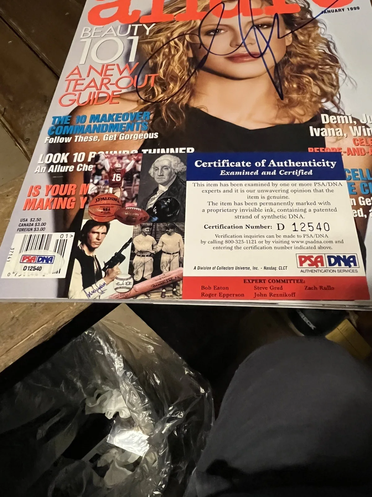COURTNEY LOVE HOLE AUTOGRAPHED SIGNED ALLURE MAGAZINE CERTIFIED AUTHENTIC PSA, изображение 3