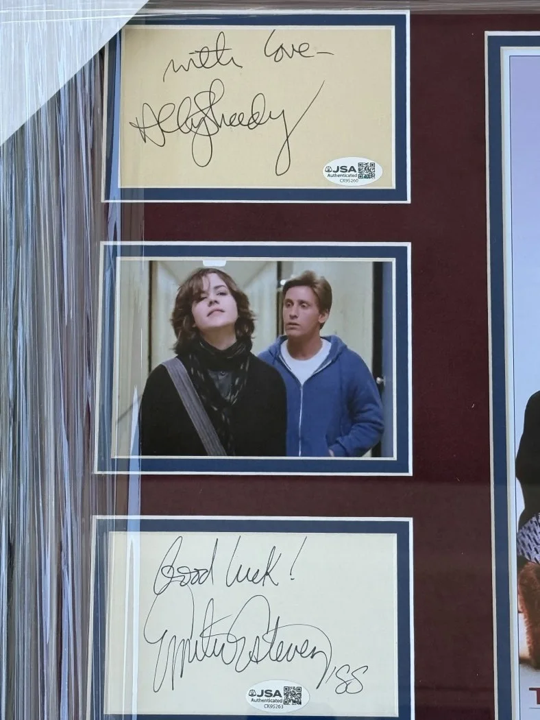 Emilio Estevez, Judd Nelson, Ally Sheedy, Molly Ringwald, Anthony Mic — The Breakfast Club Signed Cuts & Photo Emilio Estevez John Hughes +6 Framed JSA, изображение 2