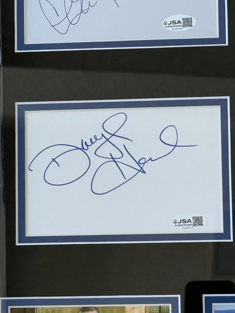 Michael Douglas, Charlie Sheen, Daryl Hannah — Wall Street Signed Cuts Michael Douglas Charlie Sheen Daryl Hannah Framed JSA, изображение 3