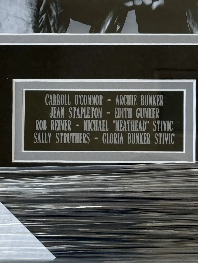 Carroll O'Connor, Archie Bunker, Jean Stapleton, Edith Gunker — All In The Family Signed Cast Cuts Carroll O'Connor Rob Reiner +6 Framed JSA, image 4