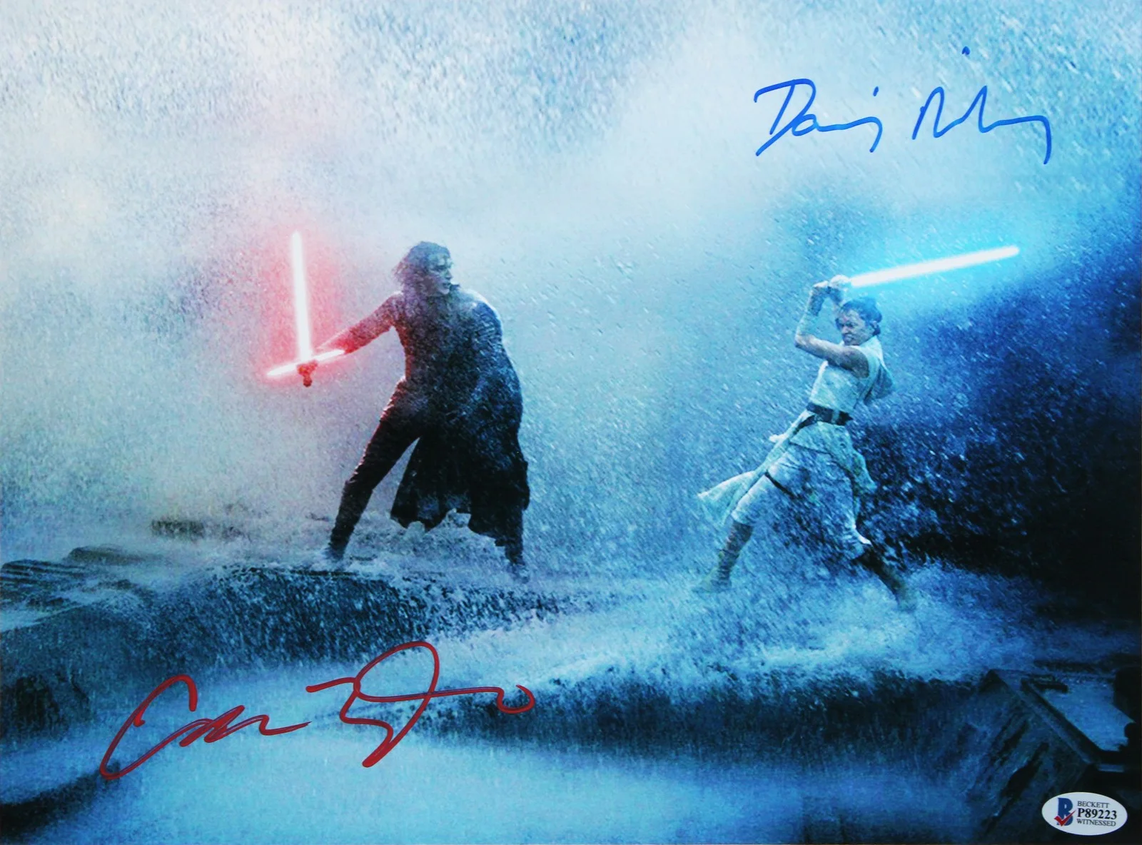 Daisy Ridley, Adam Driver — Daisy Ridley & Adam Driver Star Wars Authentic Signed 11x14 Framed Photo BAS, image 2