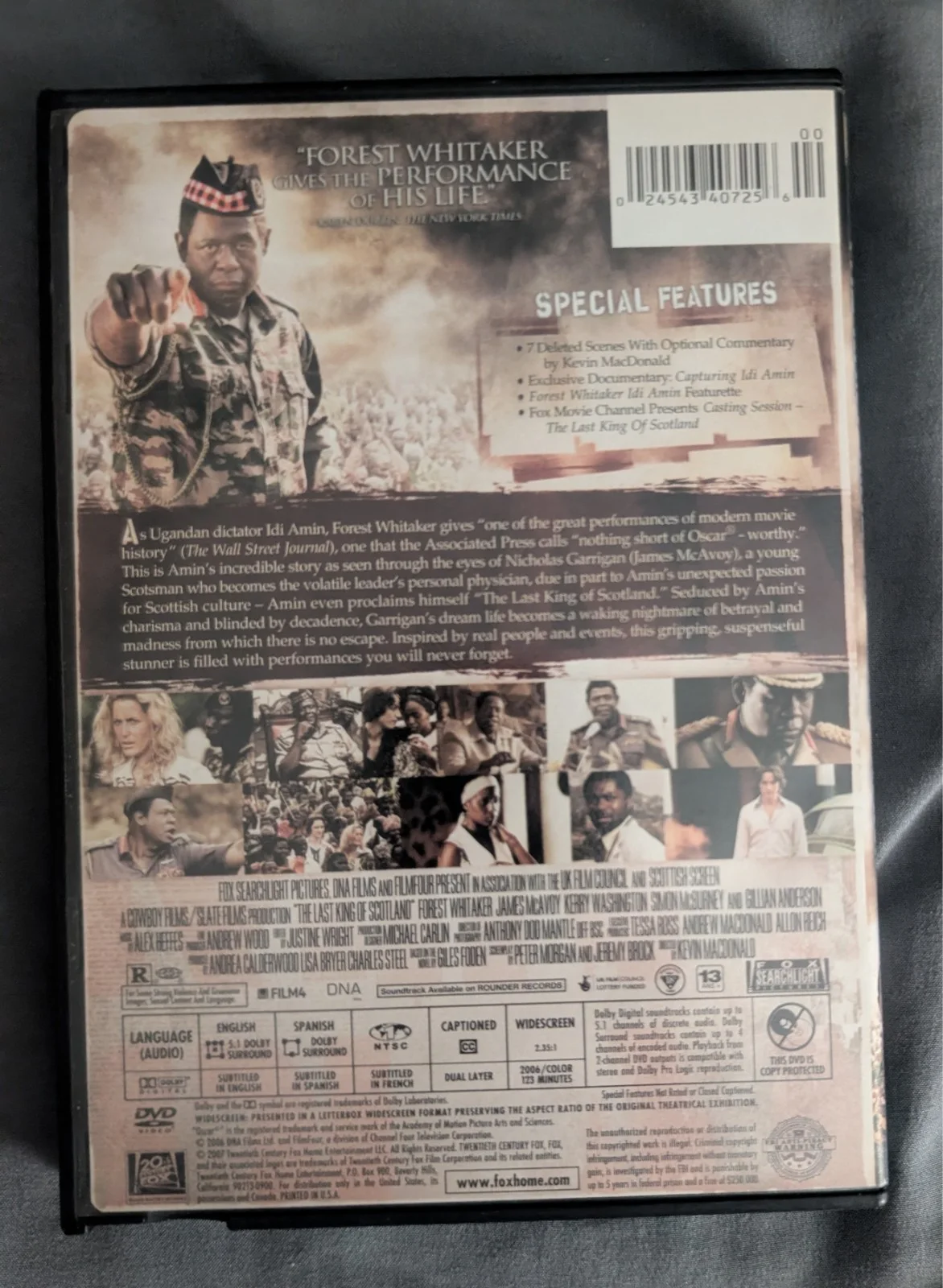 Forest Whitaker — FOREST WHITAKER signed autograph THE KING OF SCOTLAND dvd cover, image 4