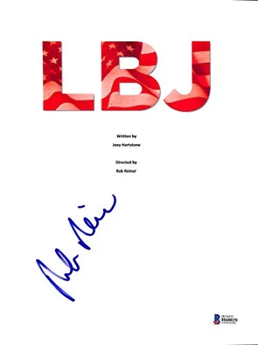 Rob Reiner — Rob Reiner Authentic Signed LBJ Movie Script Cover Autographed BAS #H60029, image 2