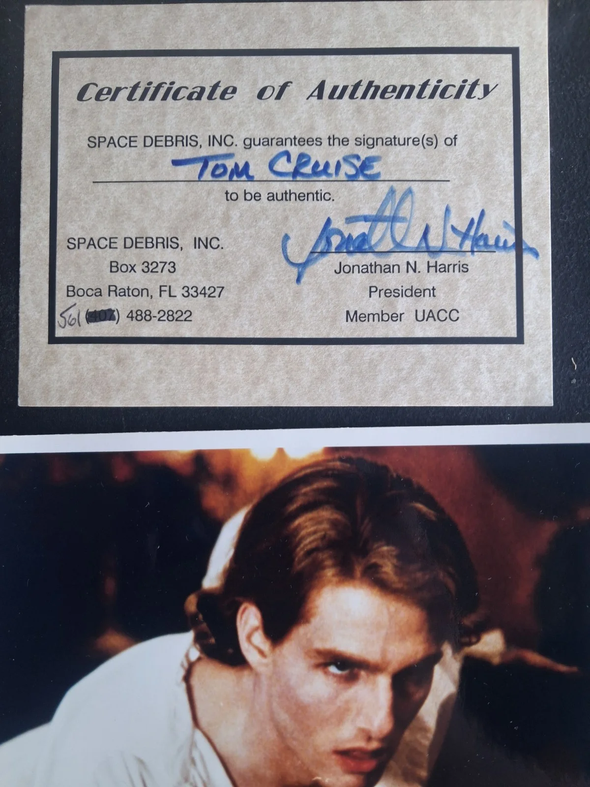 Tom Cruise Signed Autograph With C.O.A 1994 Interview With The Vampire., image 3