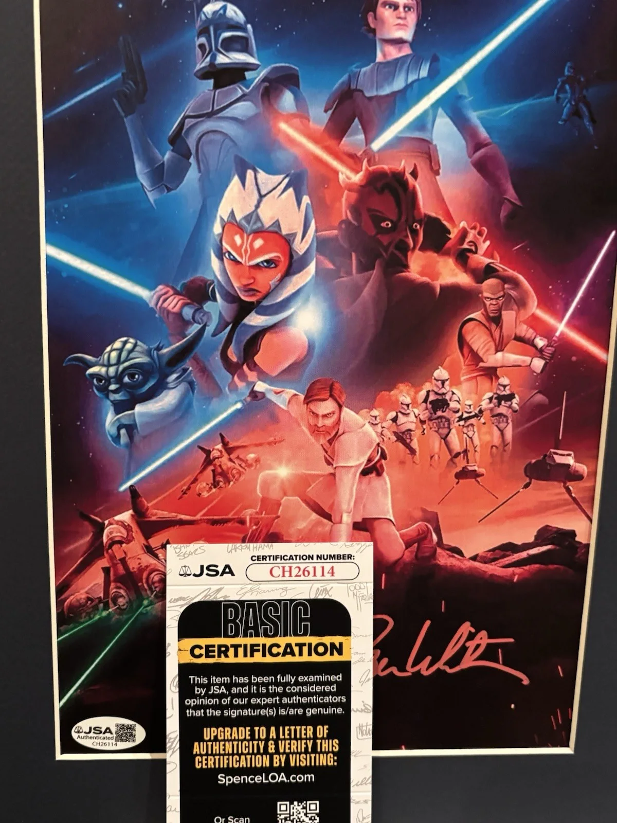 Sam Witwer — Star Wars The Clone Wars Series Darth Maul Sam Witwer Auto JSA COA Framed Art, image 3