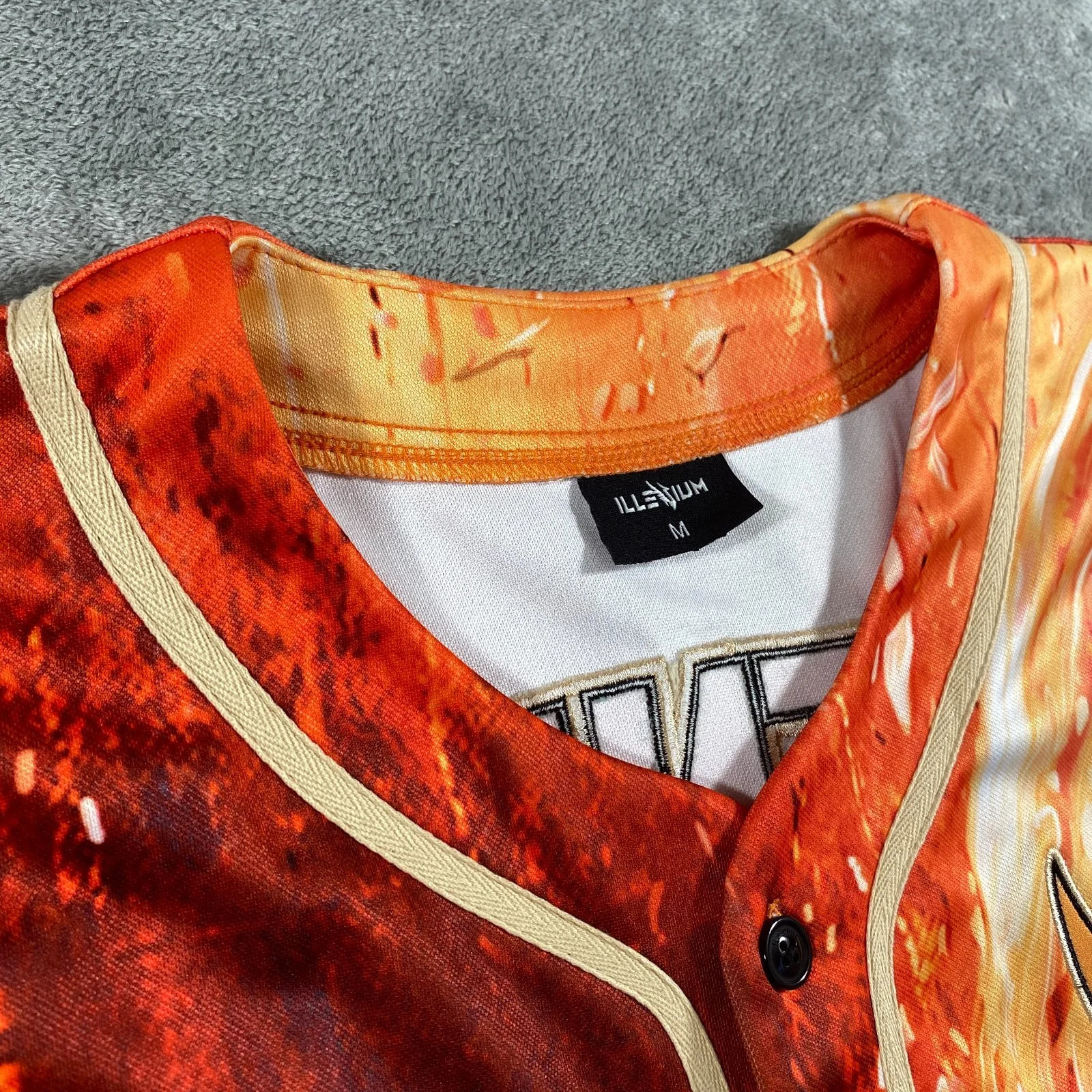 Illenium Fallen Embers Baseball Jersey Medium Phoenix Fire Orange Rave EDM #3, image 4