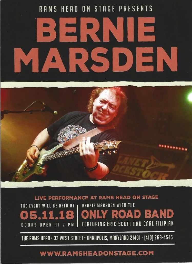 Bernie Marsden of Whitesnake hand SIGNED Concert Flyer Advert #1 COA Autograph, изображение 2