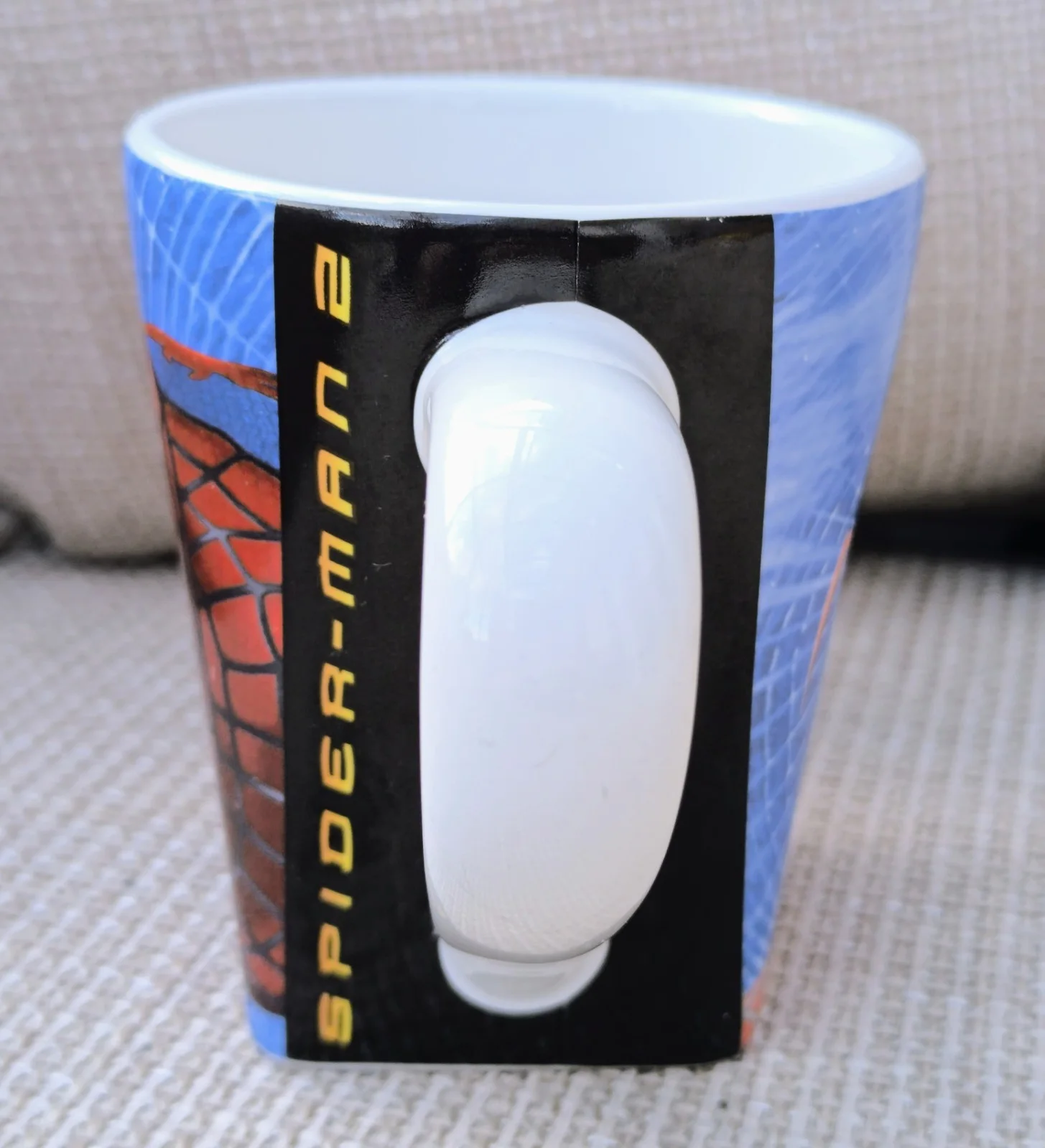 Vintage 2004 Official Spider-Man 2 Movie Mug Marvel Ceramic Square Cup Retro VG, изображение 3