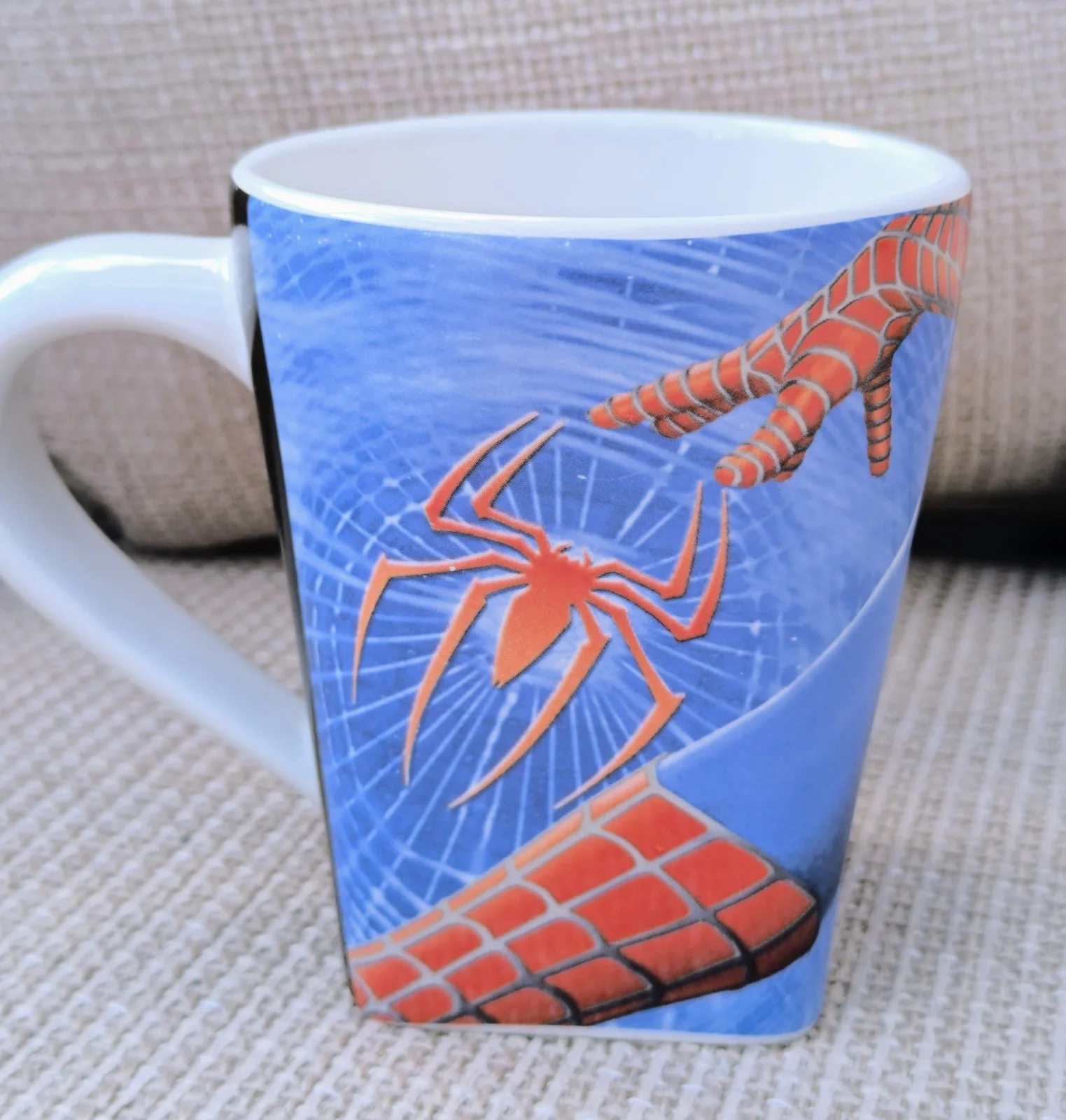 Vintage 2004 Official Spider-Man 2 Movie Mug Marvel Ceramic Square Cup Retro VG, изображение 4