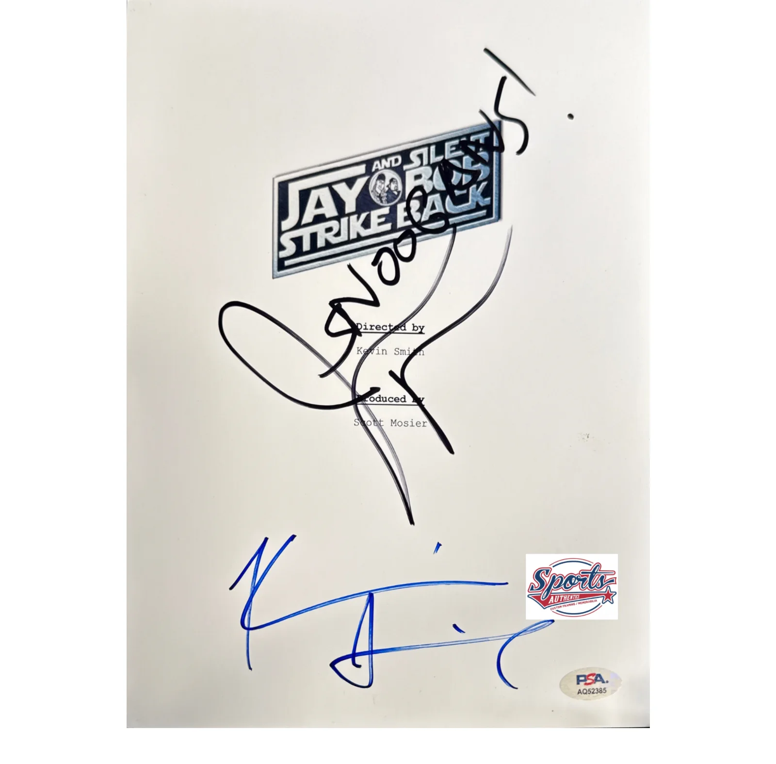 Kevin Smith — Kevin Smith & Jason Mewes Signed 8x10 Jay And Silent Bob Script Cover Only PSA