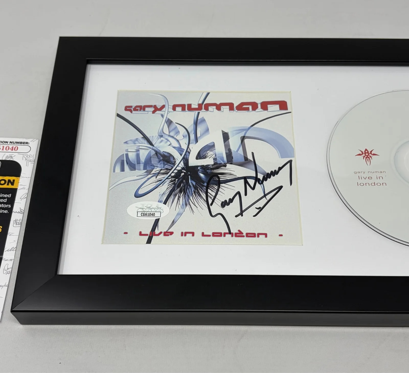 Gary Numan signed Live in London Framed CD Cover JSA COA, image 2
