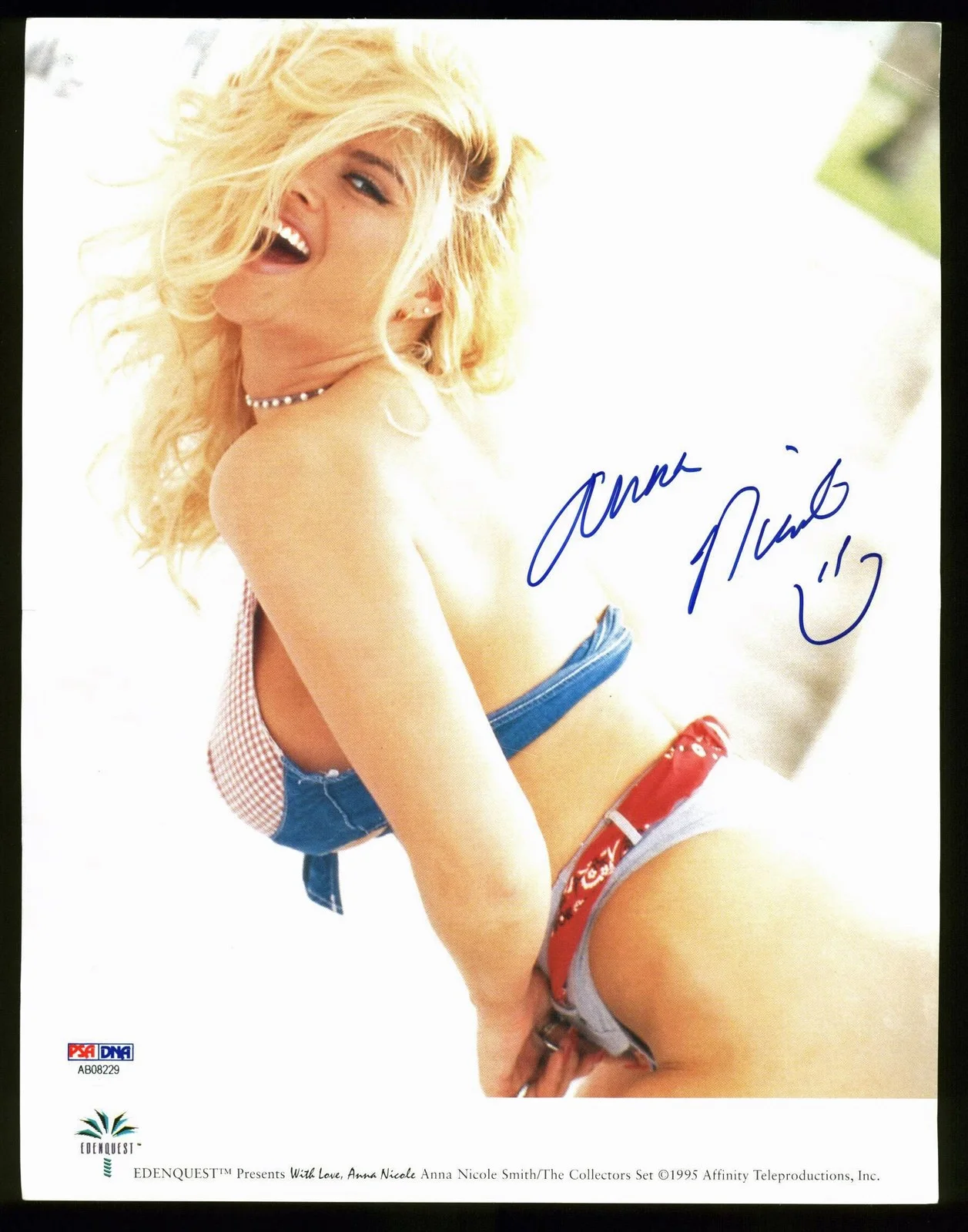 Anna Nicole Smith — Anna Nicole Smith Sexy Authentic Signed 8.5x11 Edenquest Photo PSA/DNA #AB08229, изображение 4