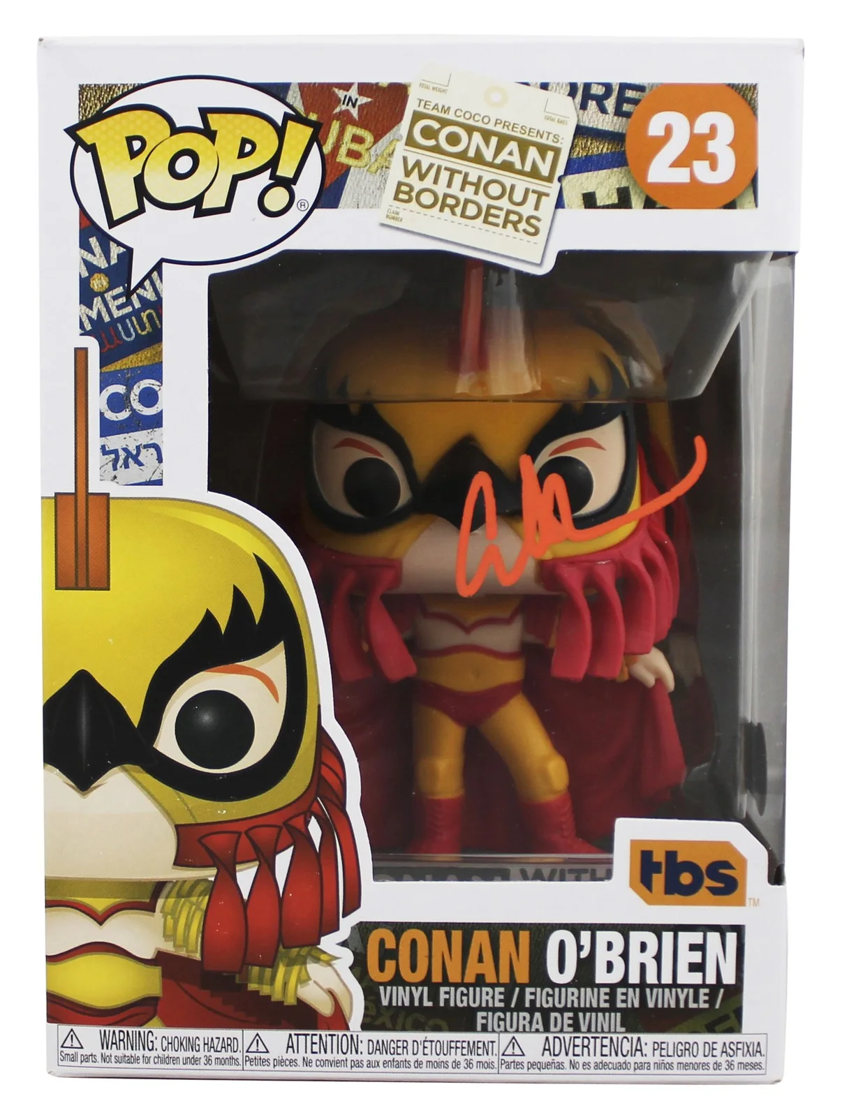 Conan O'Brien — Conan O'Brien Signed Luchador Conan #23 Funko Pop Vinyl Figure BAS #BL69229