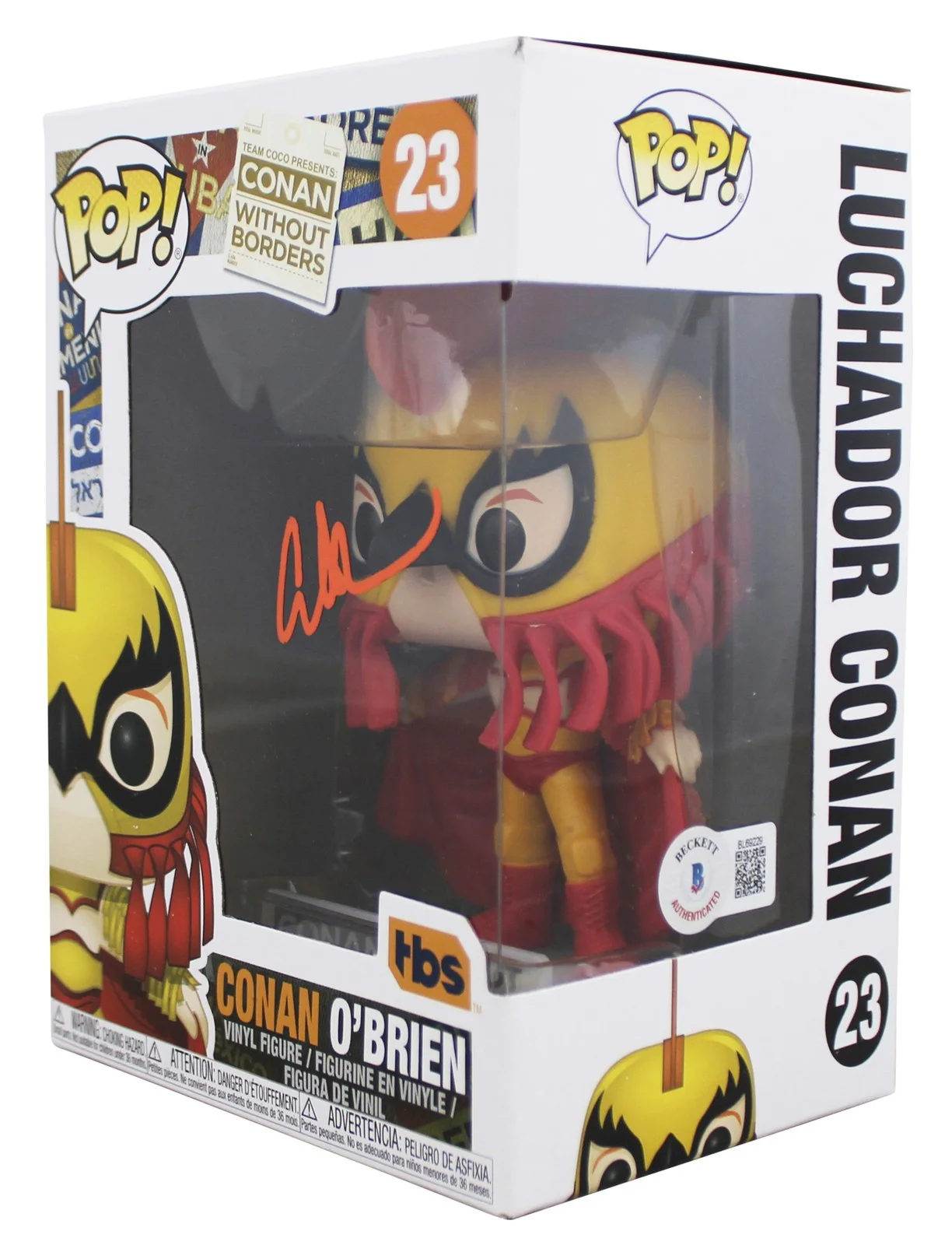 Conan O'Brien — Conan O'Brien Signed Luchador Conan #23 Funko Pop Vinyl Figure BAS #BL69229, image 2