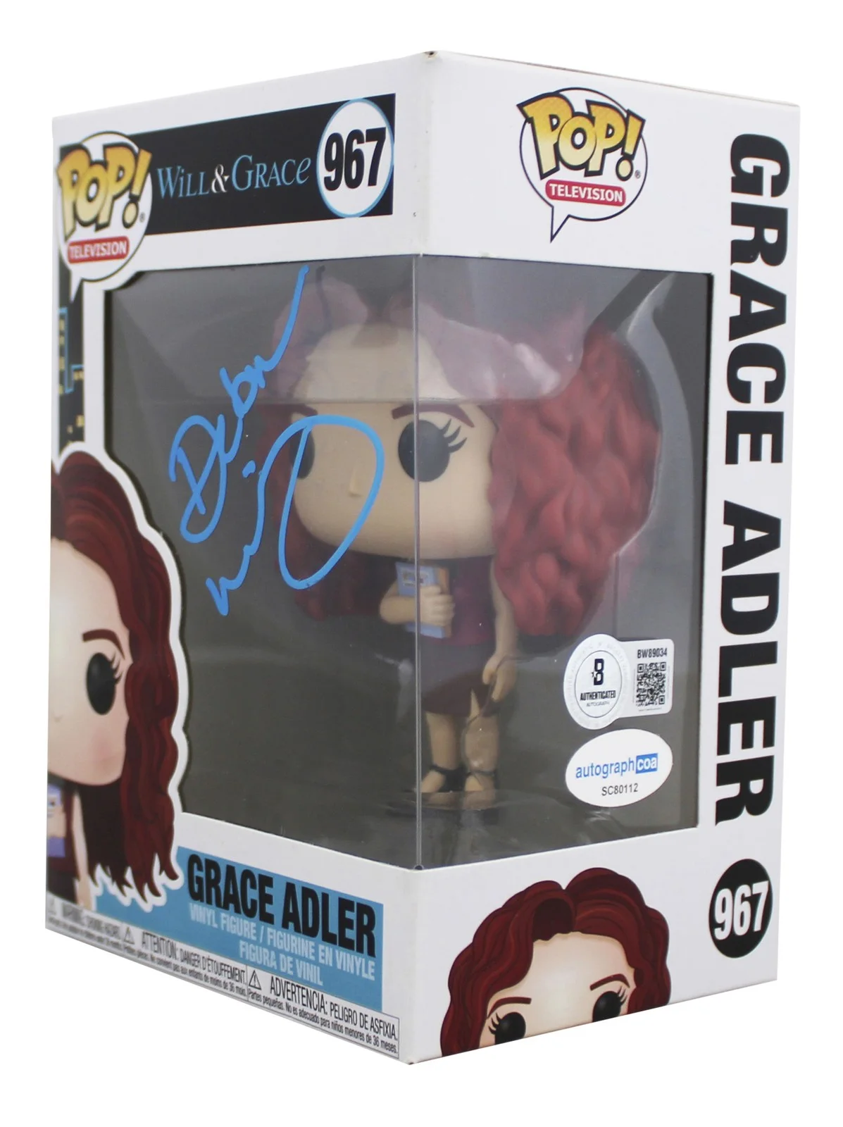 Debra Messing — Debra Messing Will & Grace Signed Grace Adler #967 Funko Pop Figure BAS #BW89034, изображение 2