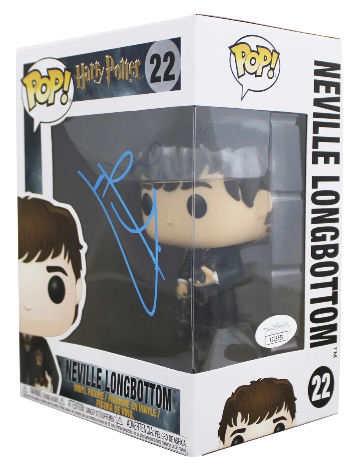 Matthew Lewis — Matthew Lewis Harry Potter Signed Neville Longbottom #22 Funko Pop Figure JSA, image 2