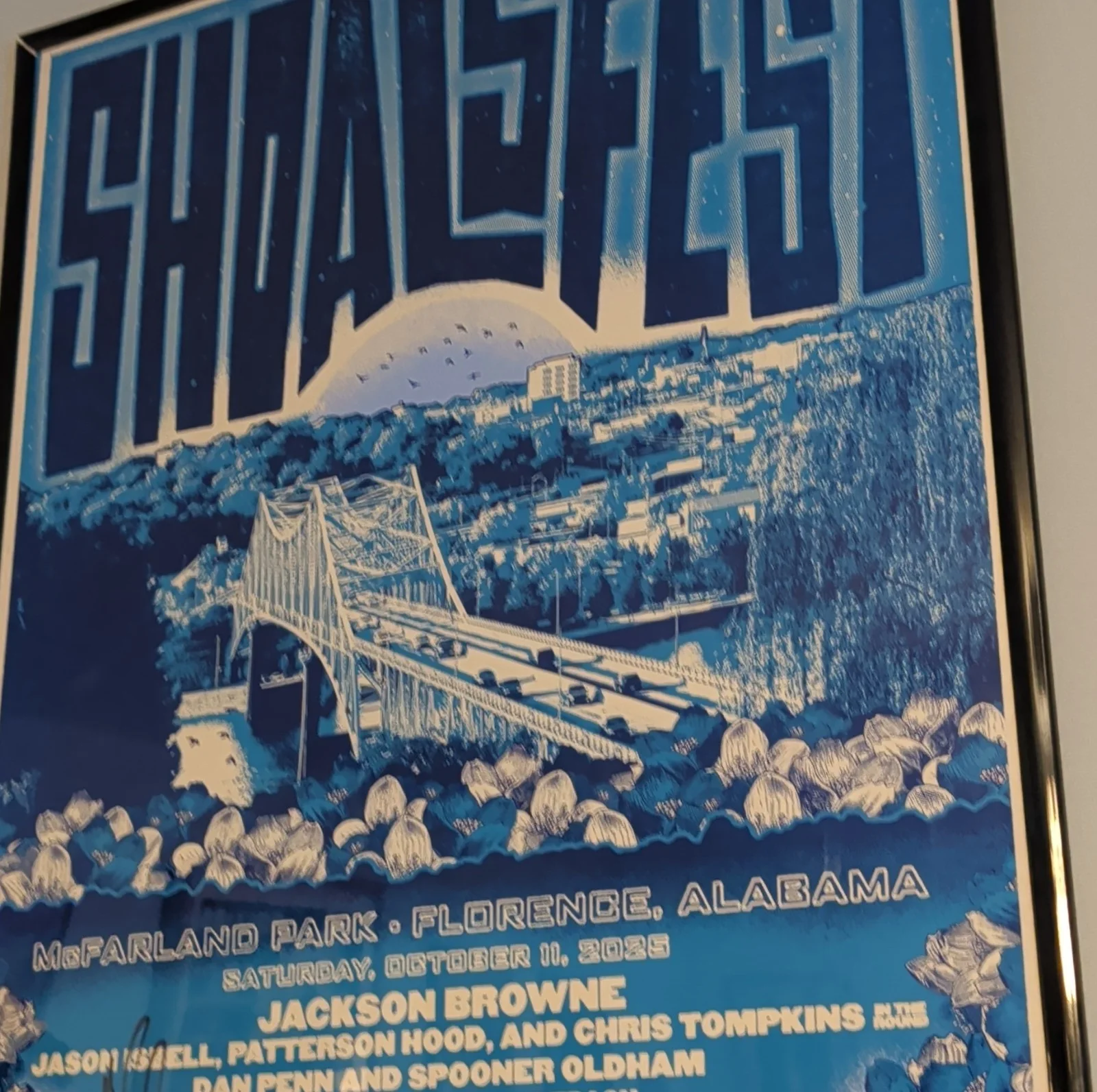 ShoalsFest 2025 Signed Poster McFarland Park Florence AL Original Music, изображение 5