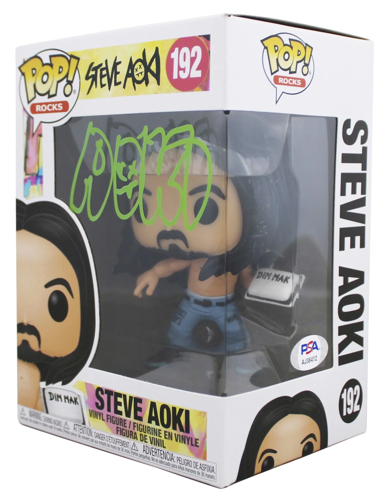 Steve Aoki — Steve Aoki Signed Steve Aoki #192 Funko Pop Vinyl Figure PSA/DNA #AJ38412, изображение 2