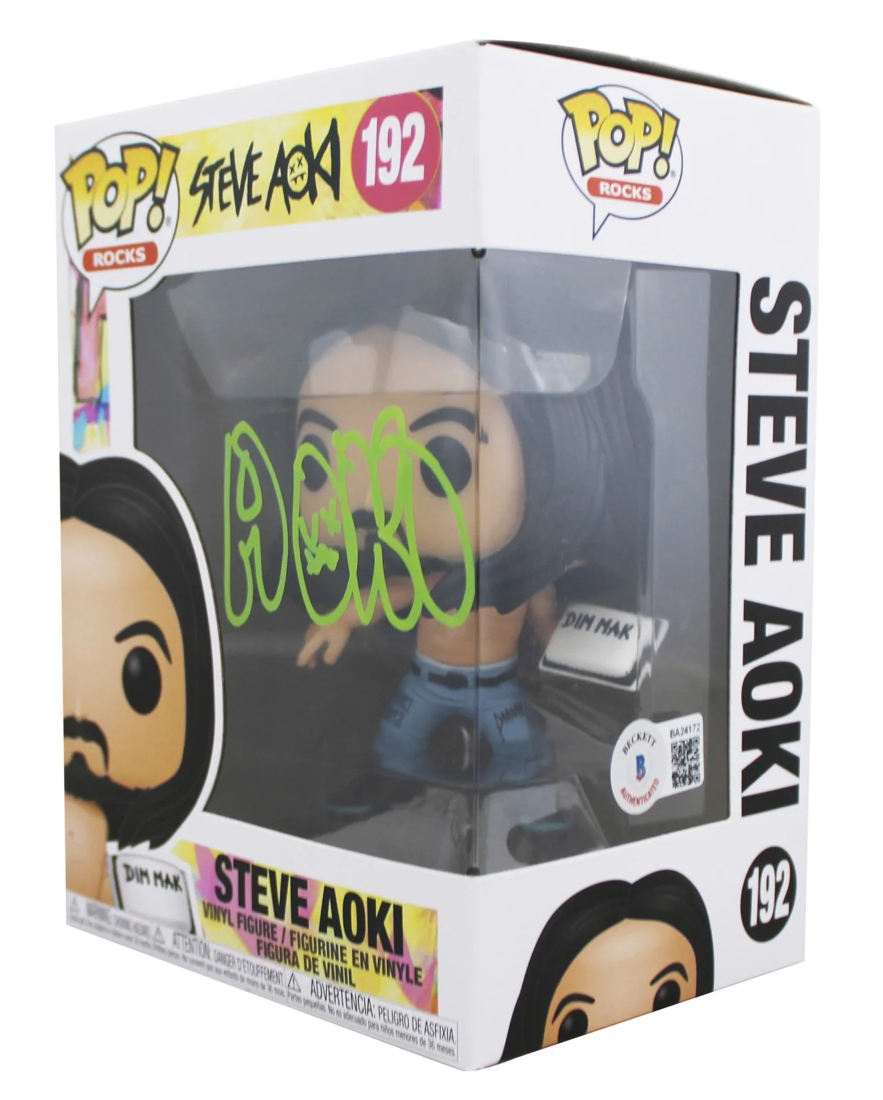 Steve Aoki — Steve Aoki Authentic Signed Steve Aoki #192 Funko Pop Vinyl Figure BAS #BA24172, image 2