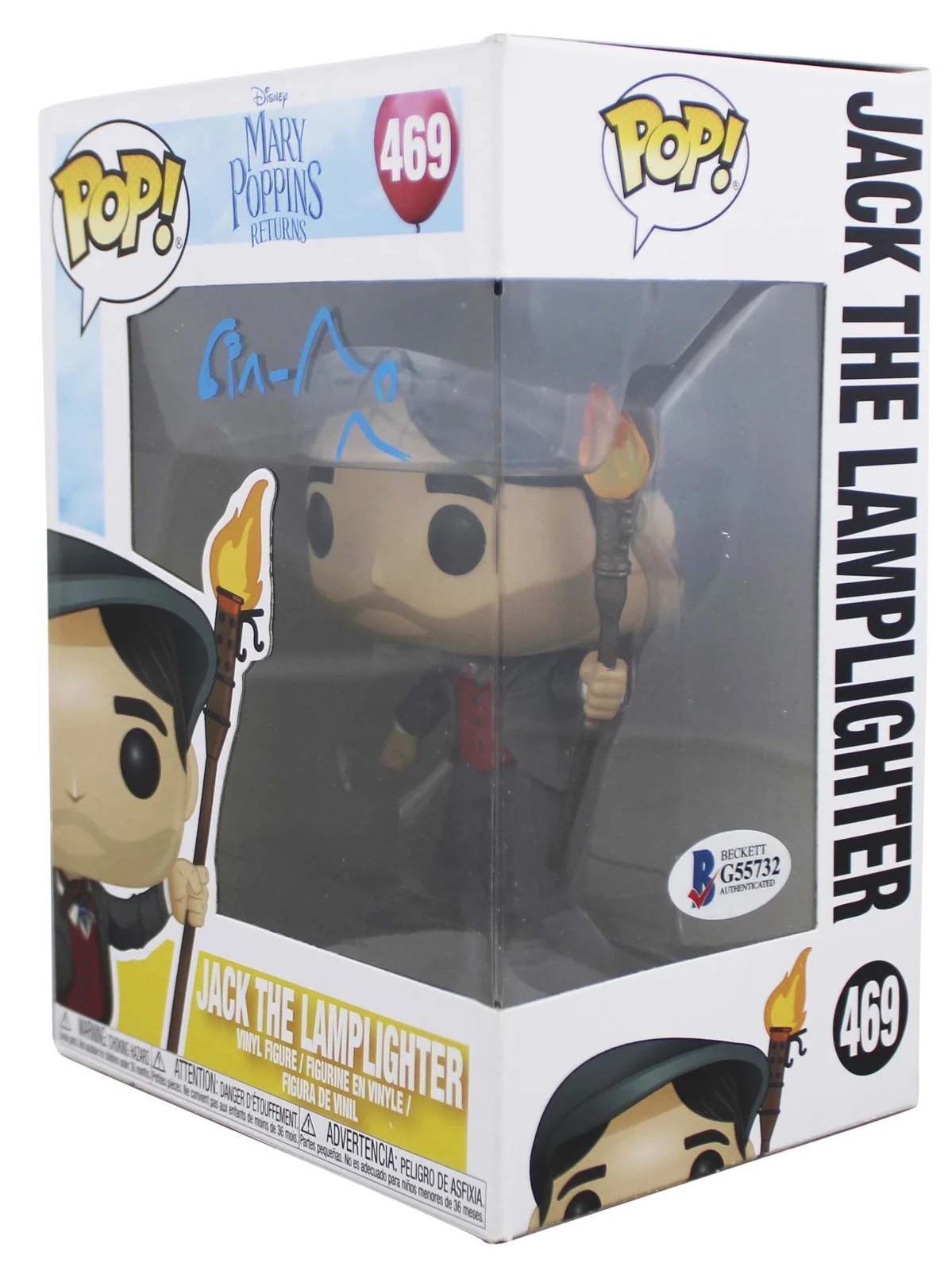 Lin-Manuel Miranda — Lin-Manuel Miranda Mary Poppins Signed Jack #469 Funko Pop Figure BAS #G55732, image 2