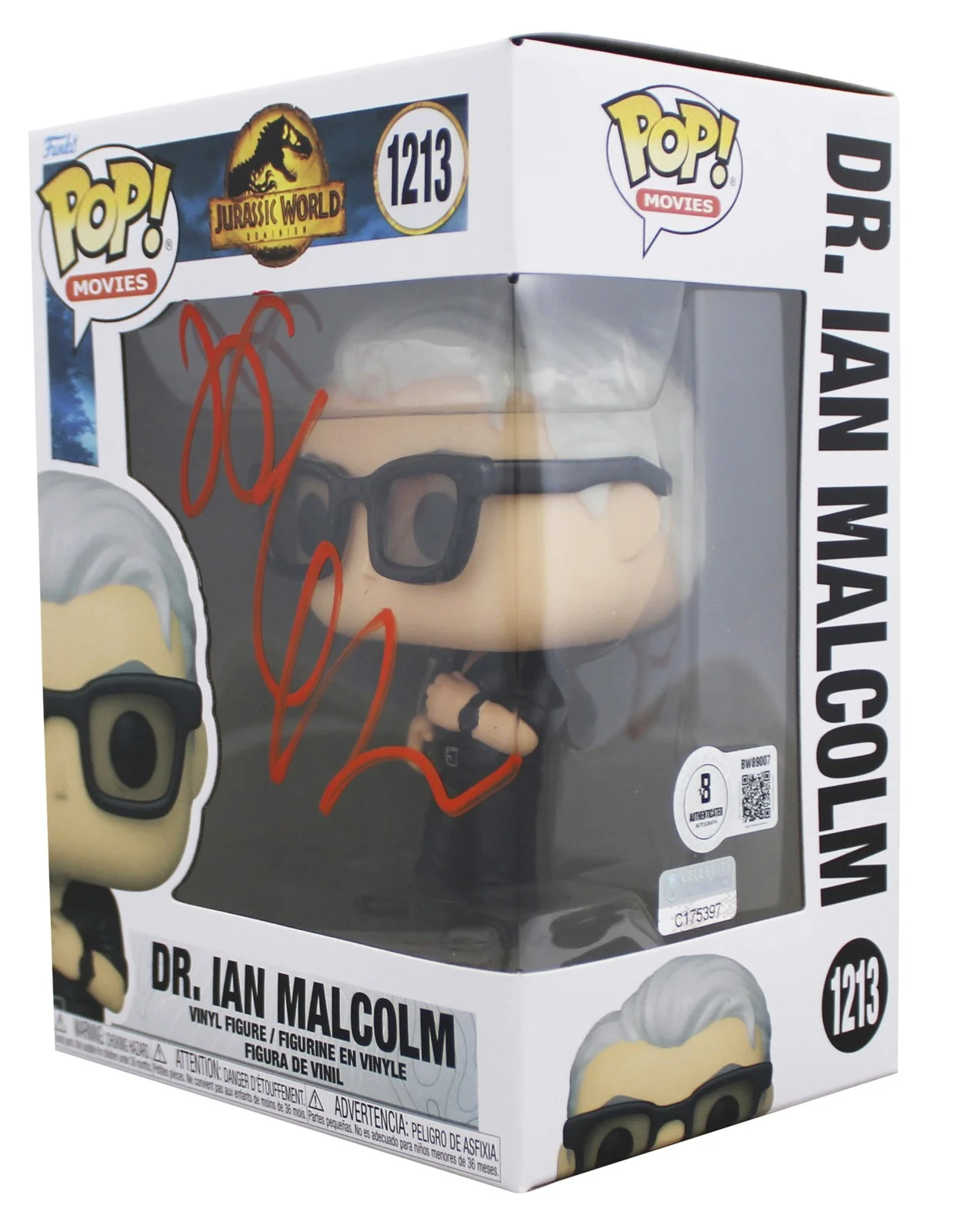 Jeff Goldblum — Jeff Goldblum Jurassic World Signed Dr. Ian Malcolm #1213 Funko Pop Figure BAS, image 2
