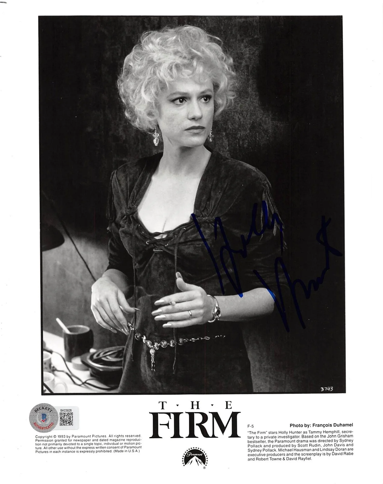 Holly Hunter — Holly Hunter The Firm Authentic Signed 8x10 Photo Autographed BAS #BK03928, image 3