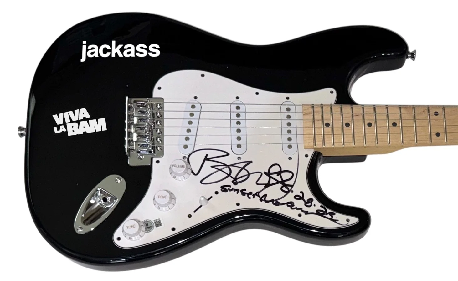 Bam Margera — Bam Margera Signed Autograph Electric Guitar Jackass Viva La Bam CKY Beckett COA