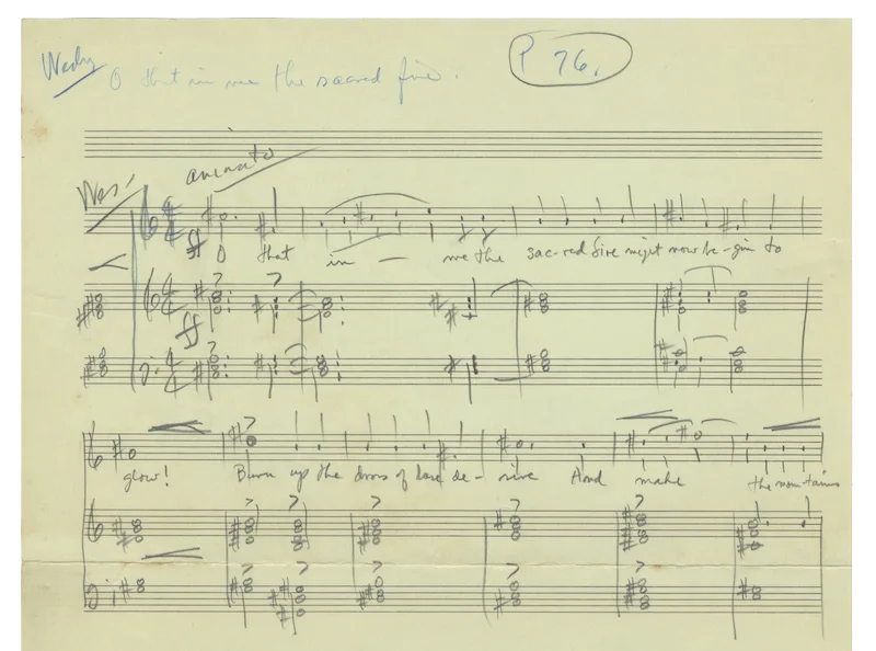 Cecil EFFINGER / Invisible Fire Autograph musical sketch and fragment Signed, image 2