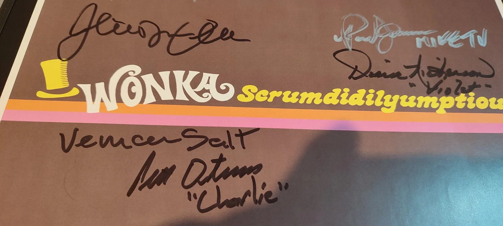 Willy Wonka 1971, Scrumdidilyumptious art work signed by all 5 kids !!!, image 2