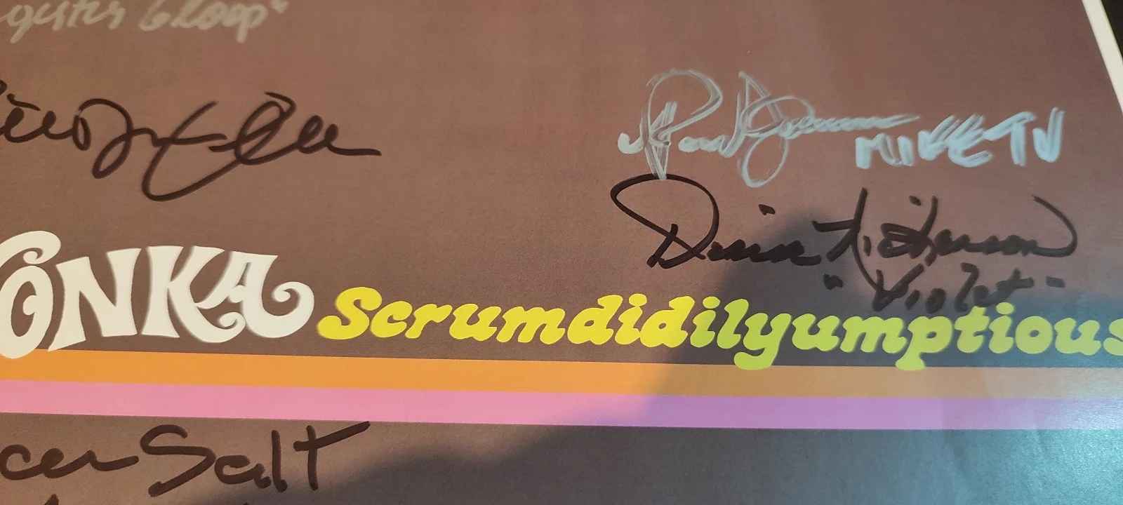 Willy Wonka 1971, Scrumdidilyumptious art work signed by all 5 kids !!!, image 4