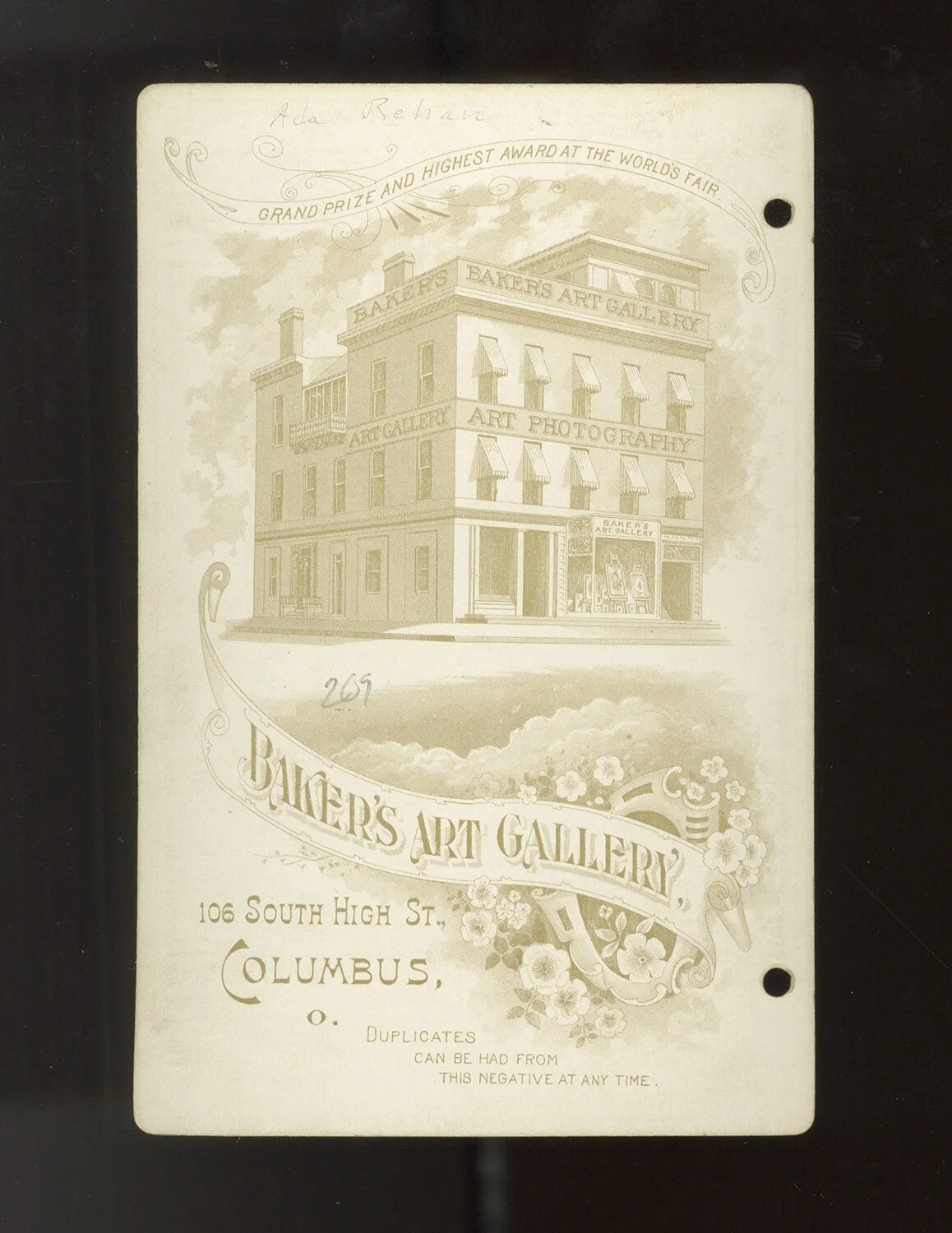 Hortense RHÉA / Cabinet card photograph signed Yours truly Reha 1896, изображение 2