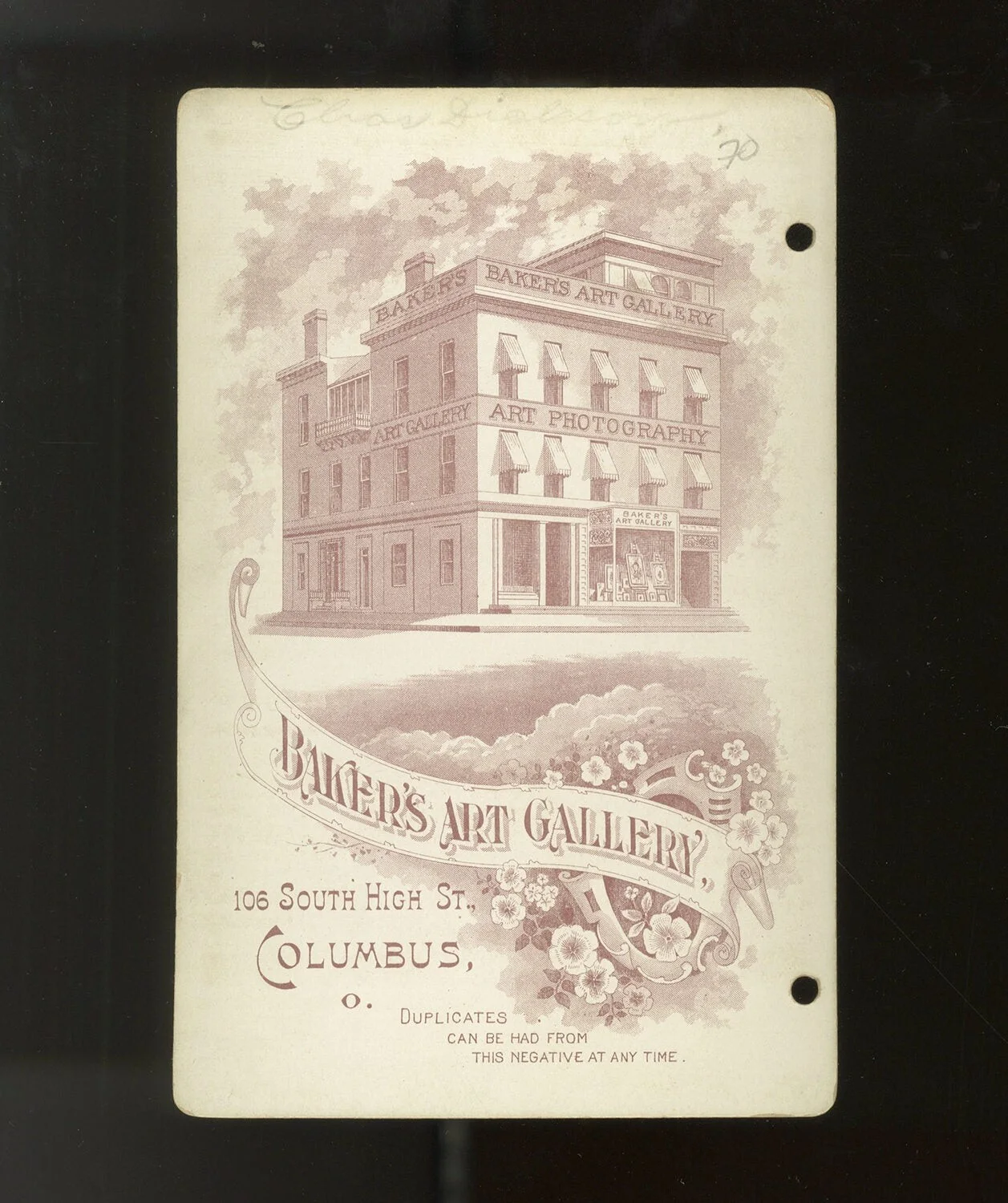 Cabinet card photograph signed in full Charles Dickson ?Ancaq 1893, image 2