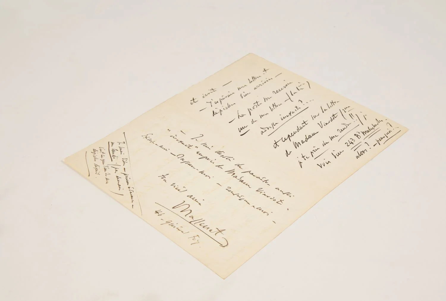 Jules MASSENET / Autograph letter signed Massenet mentioning Pauline Viardot, изображение 2