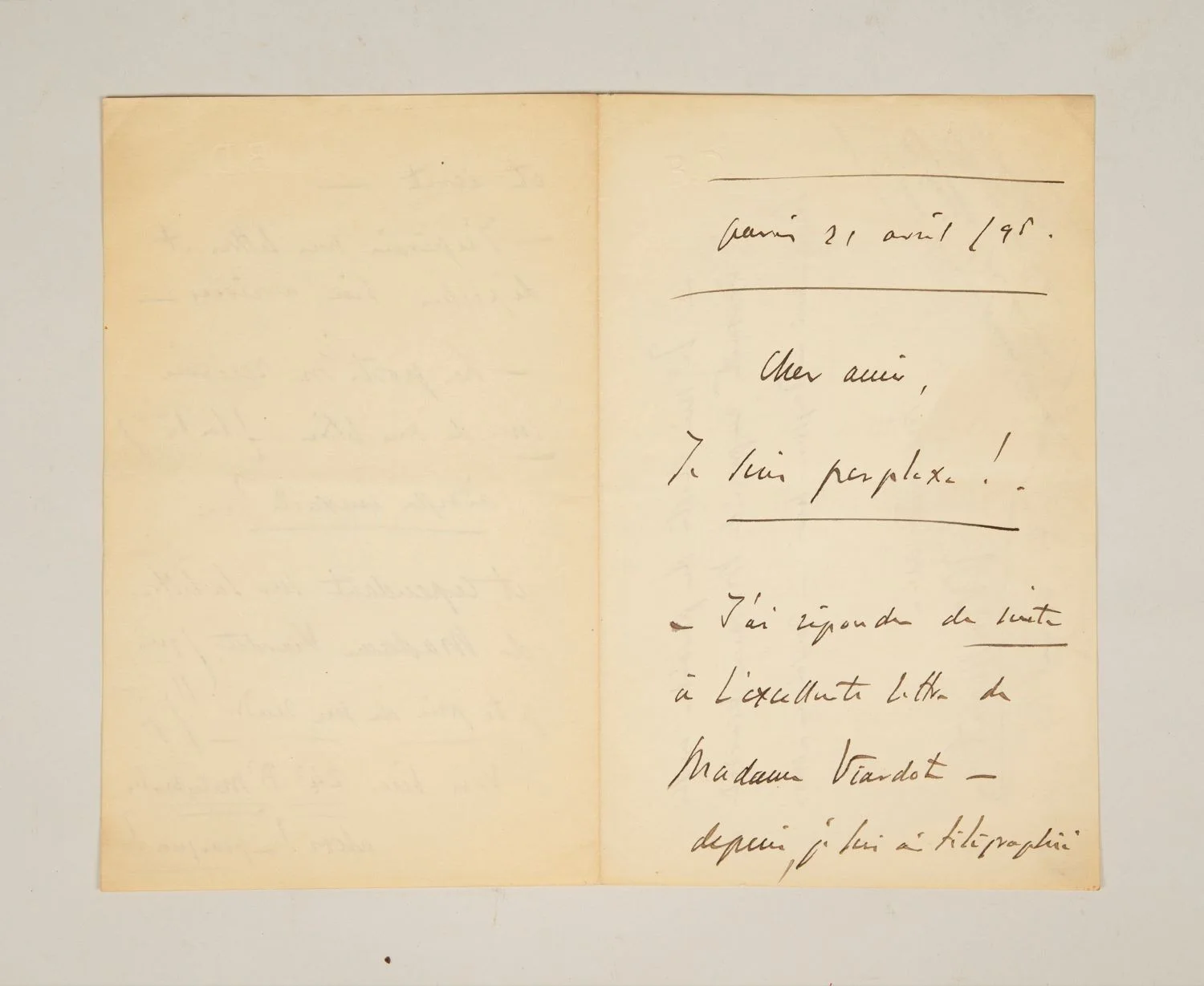 Jules MASSENET / Autograph letter signed Massenet mentioning Pauline Viardot, изображение 4