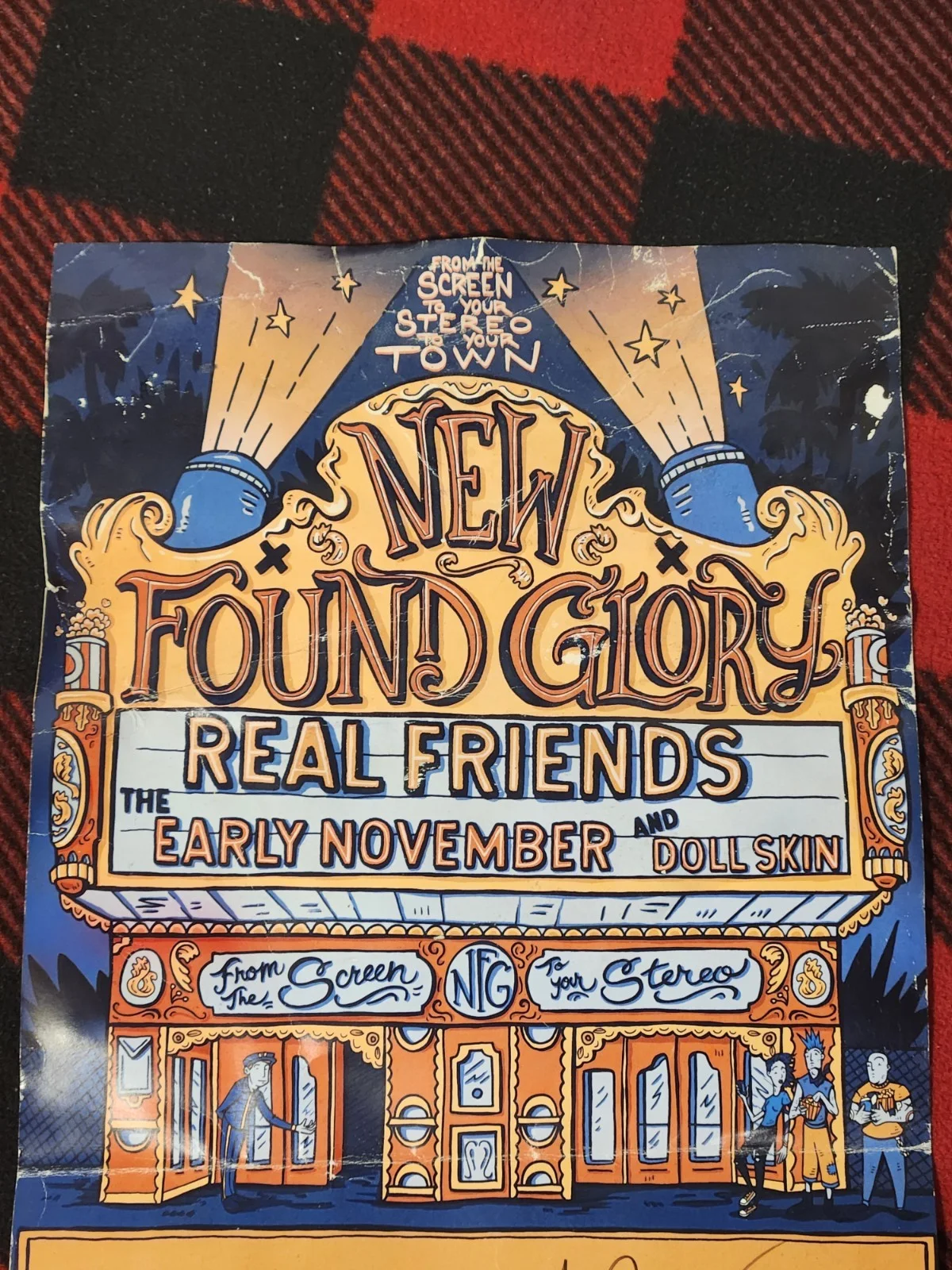 New found glory signed poster from the screen to your stereo to your town tour, изображение 4