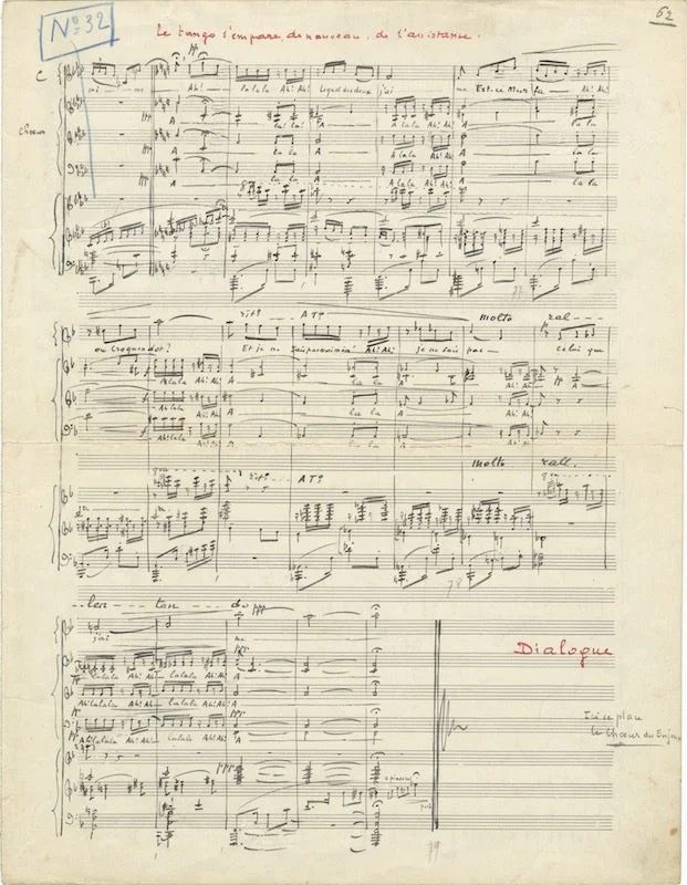 Claude DELVINCOURT / Autograph musical manuscript from the composer's opera, изображение 2