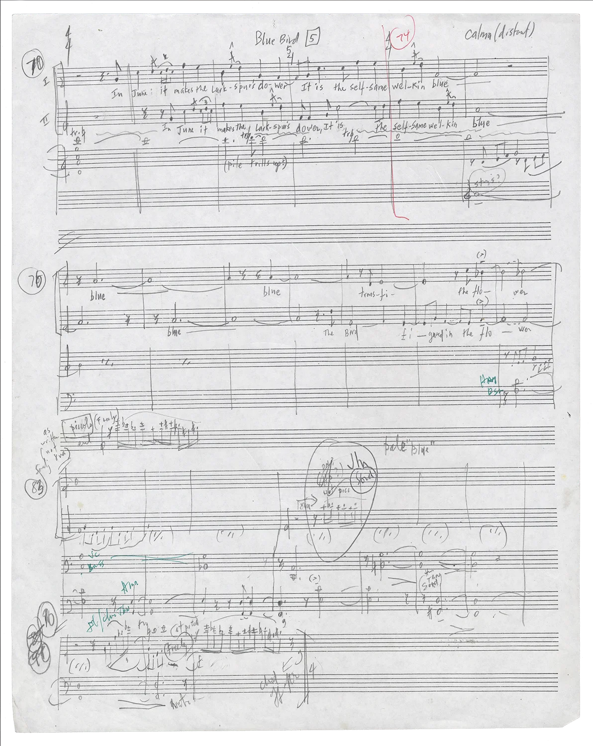 George b 1951 TSONTAKIS / Bluebird setting of Herman Melville's poem Signed, изображение 3