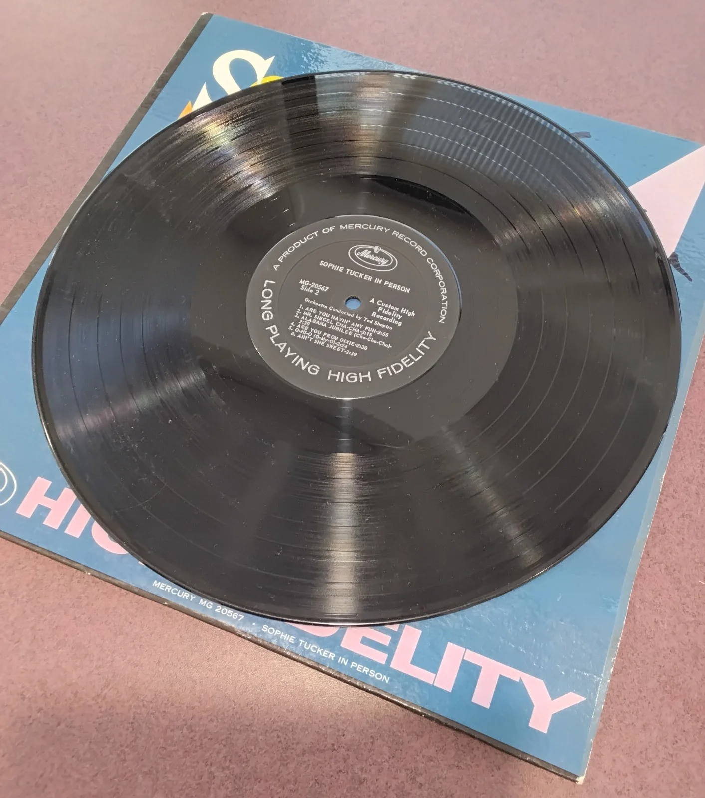 Sophie Tucker Autographed Vinyl Album Signed 60s, image 3