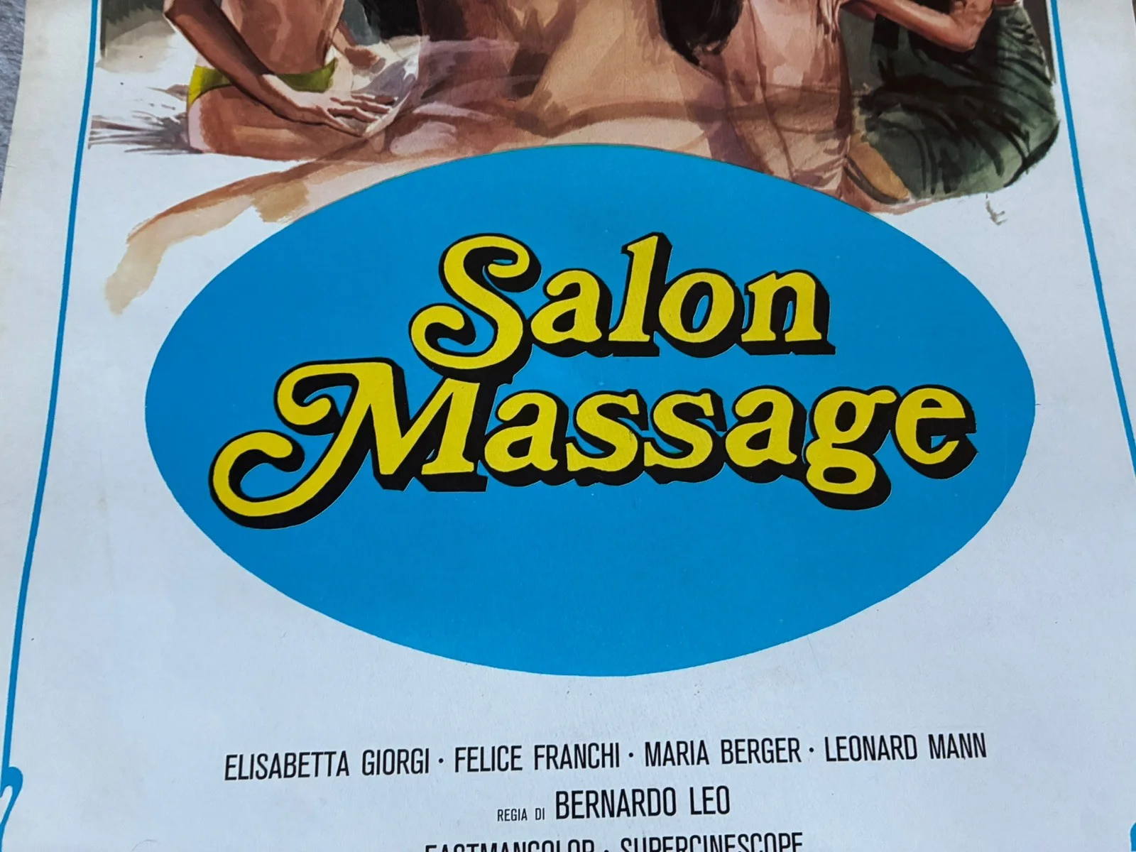 Original Vintage Italian Adult Film Poster - salon massage ￼, изображение 4