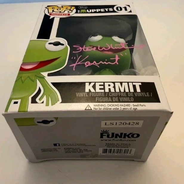 Steve Whitmire — Kermit Funko Pop #01 Muppets Signed Steve Whitmire "Kermit" Inscription JSA COA, изображение 3