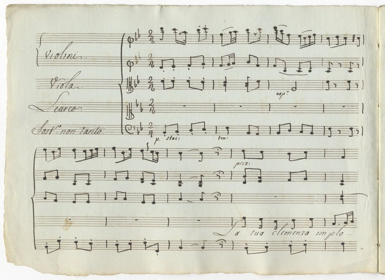 Marcos PORTUGAL / Aria Nel Adrasto La tua clemenza implora Copyist manuscript, изображение 2