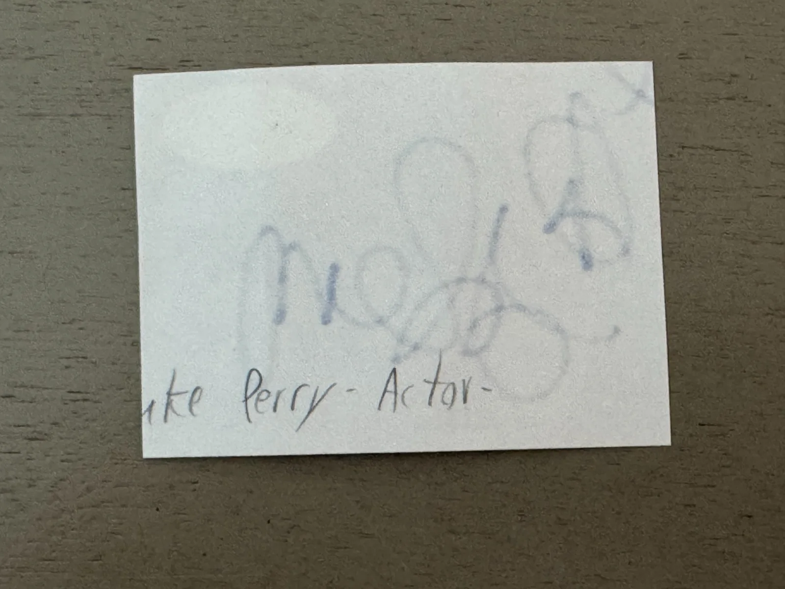 Luke Perry — Luke Perry Signed Index Card Cut JSA Authentic Autograph Beverly Hills 90210, image 3