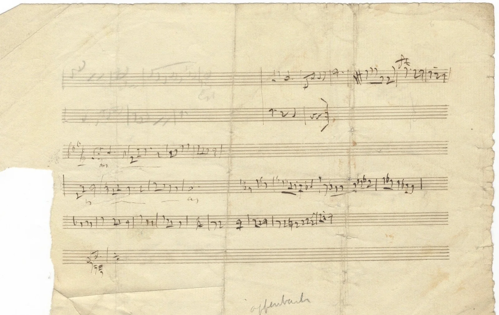 Jacques OFFENBACH / Autograph musical manuscript containing unidentified Signed, image 2