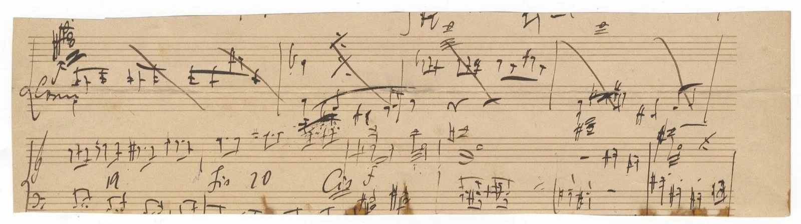 Anton DVOŘÁK / Autograph musical manuscript sketch leaf Signed, image 2
