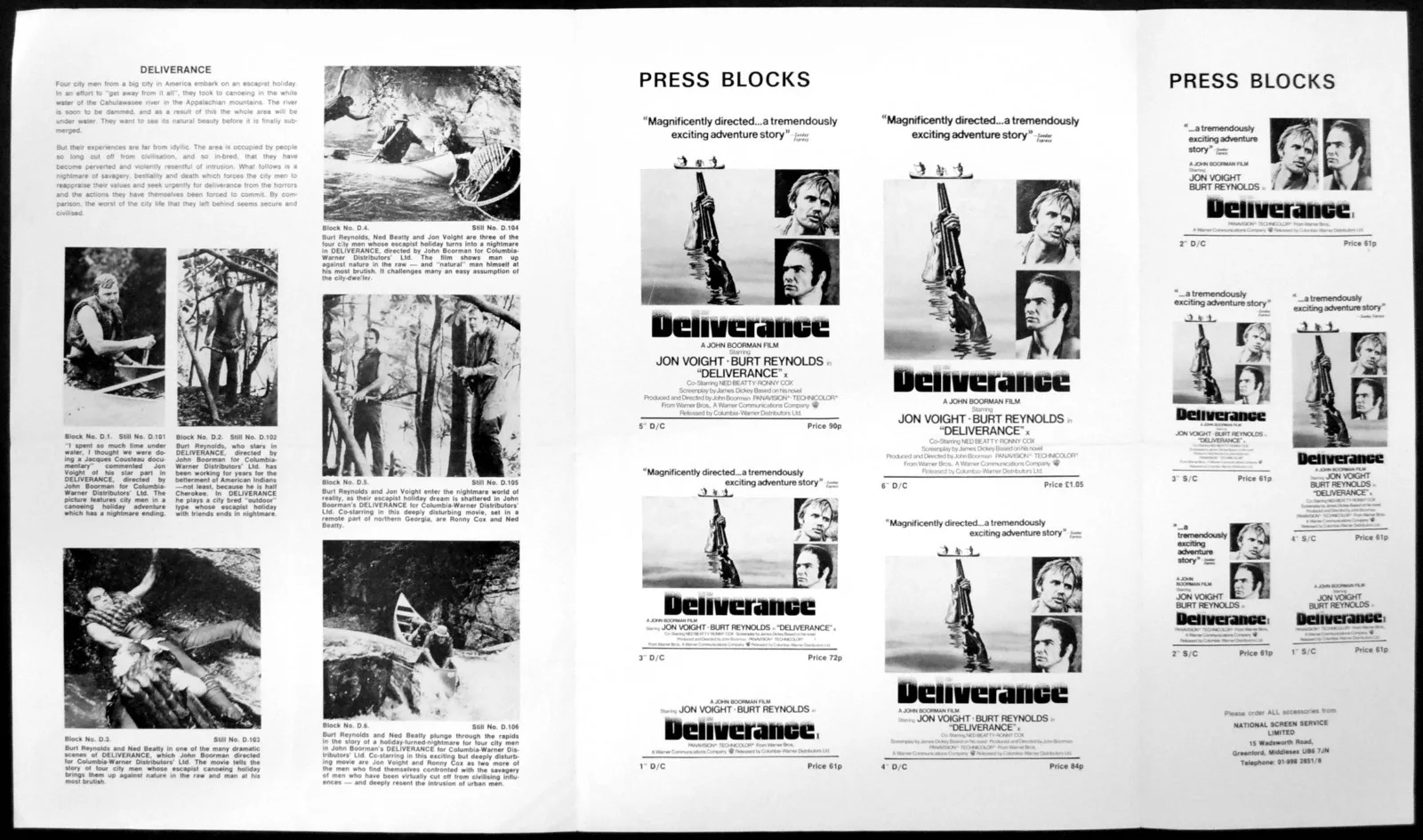 DELIVERANCE 1972 Burt Reynolds Jon Voight Ned Beatty John Boorman UK PRESSBOOK, изображение 2