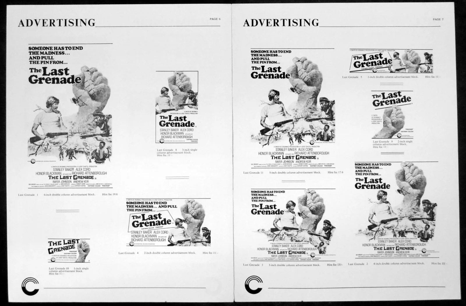 LAST GRENADE 1970 Stanley Baker, Alex Cord, Honor Blackman UK CAMPAIGN BOOK, image 2