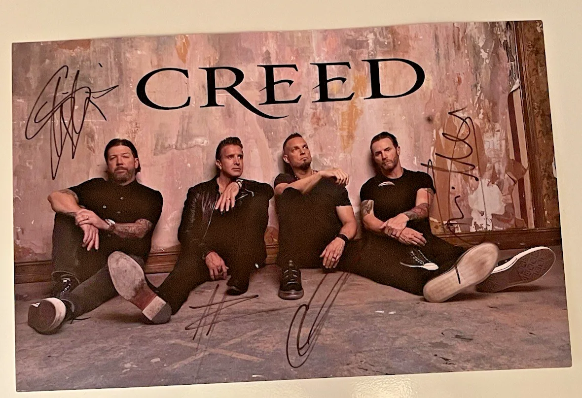 CREED AUTOGRAPHED POSTER 4 MEMBERS SUMMER of '99 TOUR VIP ROCK MUSIC SCOTT STAPP, изображение 2