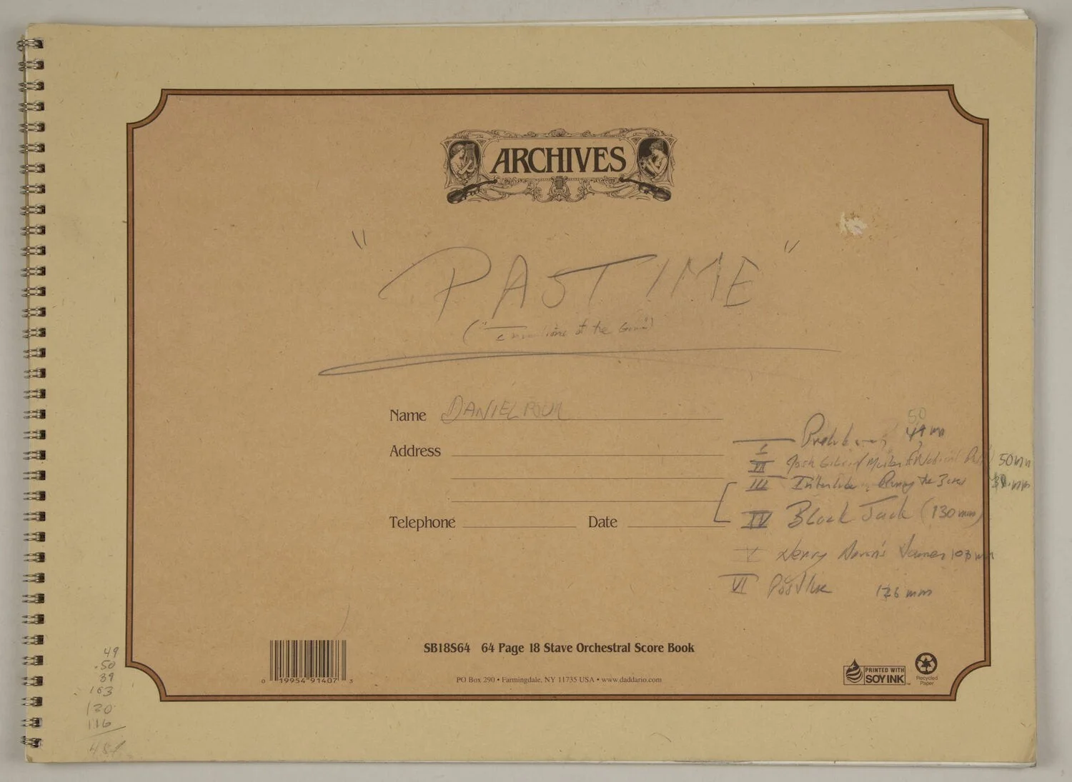 Richard b 1956 DANIELPOUR / Pastime song cycle for baritone and orchestra Signed, изображение 2