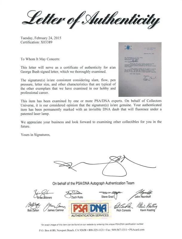 George H.W. Bush — George H.W. Bush Authentic Signed 1981 Letter As Vp W/ Darvick COA & PSA #X03389, изображение 2