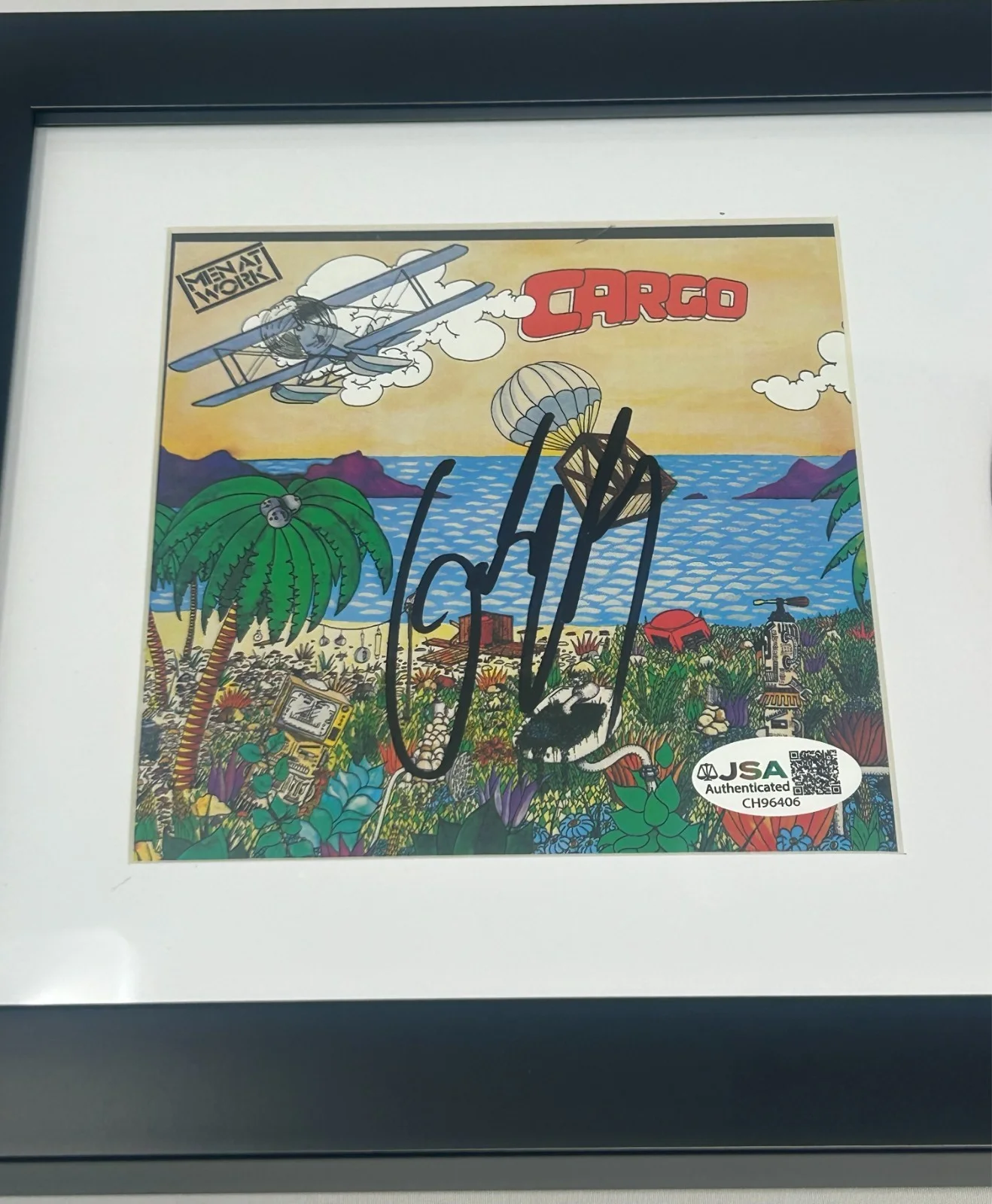 Colin Hay signed Men At Work Cargo Framed CD Cover JSA COA, image 2